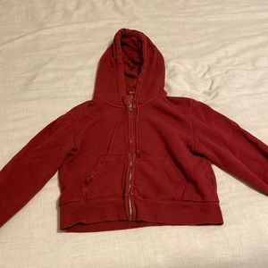 Cropped red hoodie
